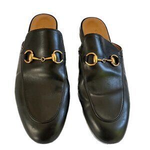 EUC GUCCI Princetown Horsebit Slippers / Slip on Mules / Slides Black 37